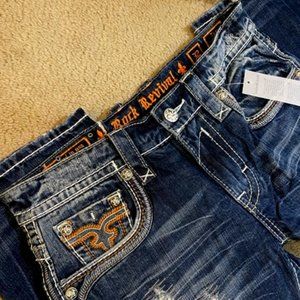 Rock Revival Tate Straight Denim Men's Size 32 x 34 NWT